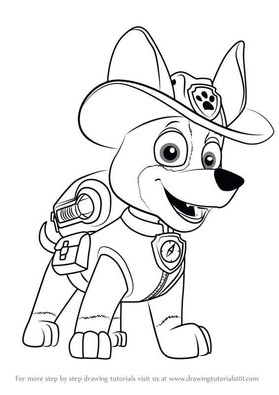paw patrol tracker coloring pages at getcolorings