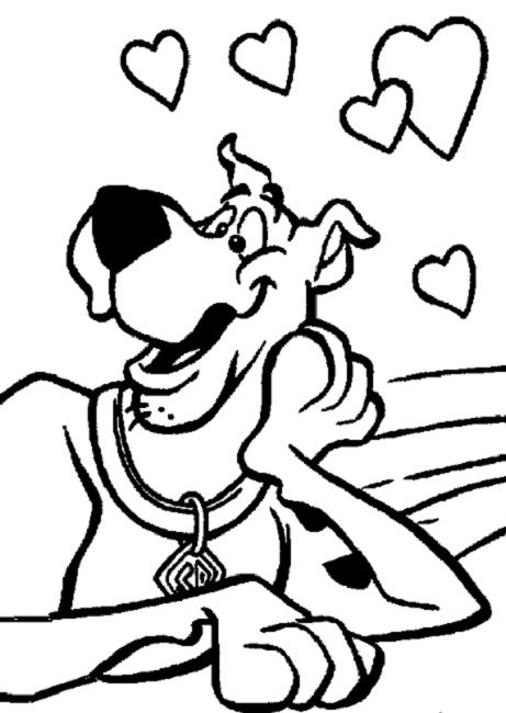 461x650 Scooby Doo Valentine Coloring Pages Cartoon