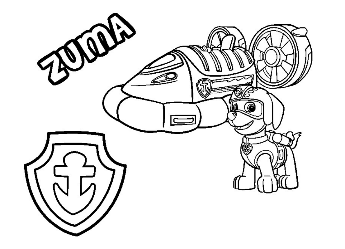 Paw Patrol Coloring Page Zuma's Hovercraft Vehicle 1108x798 Paw Patrol Coloring Page Zuma's Hovercraft Vehicle