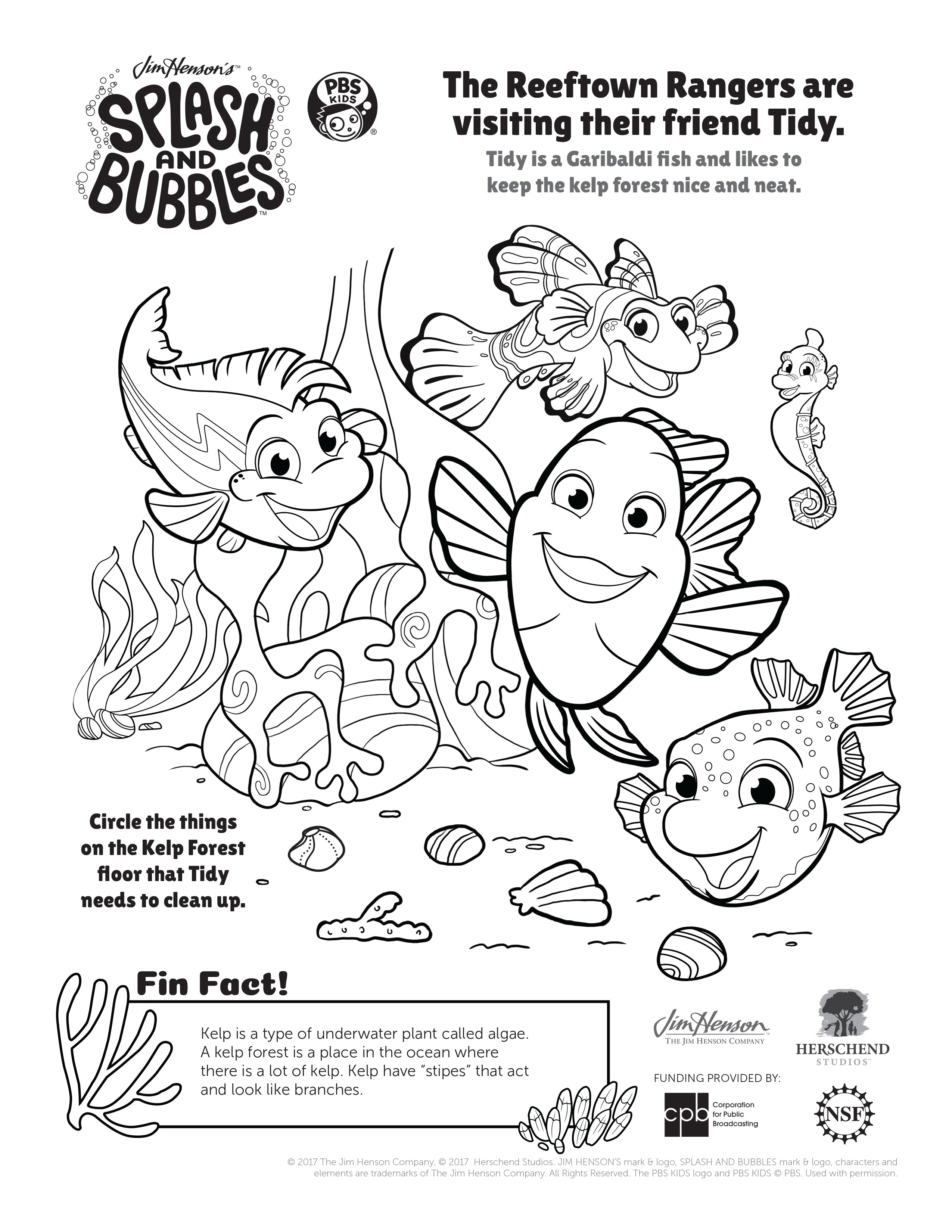 2550x3300 Fun Splash And Bubbles Coloring Pages Splashandbubbles Pbskids Pbs