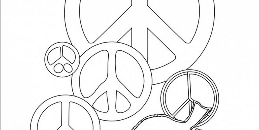 Peace Sign Coloring Pages 1048x524 Peace Sign Coloring Pages
