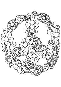 Peace Sign Coloring For Kids Adult Coloring, Owl 210x297 Peace Sign Coloring For Kids Adult Coloring, Owl