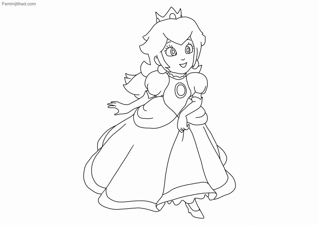Princess Peach Coloring Pages 1024x724 Princess Peach Coloring Pages