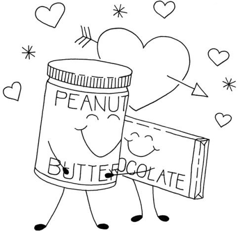 500x468 Peanut Butter And Chocolate Coloring Page For Kids History