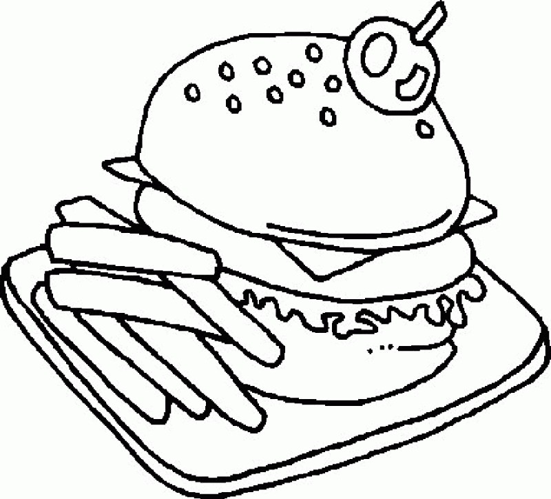 800x724 Hamburger Coloring Pages