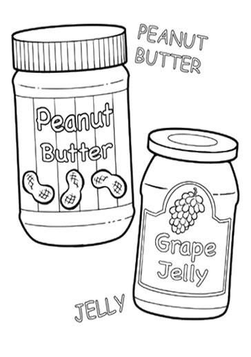 364x516 Jelly Peanut Butter Coloring Page Images