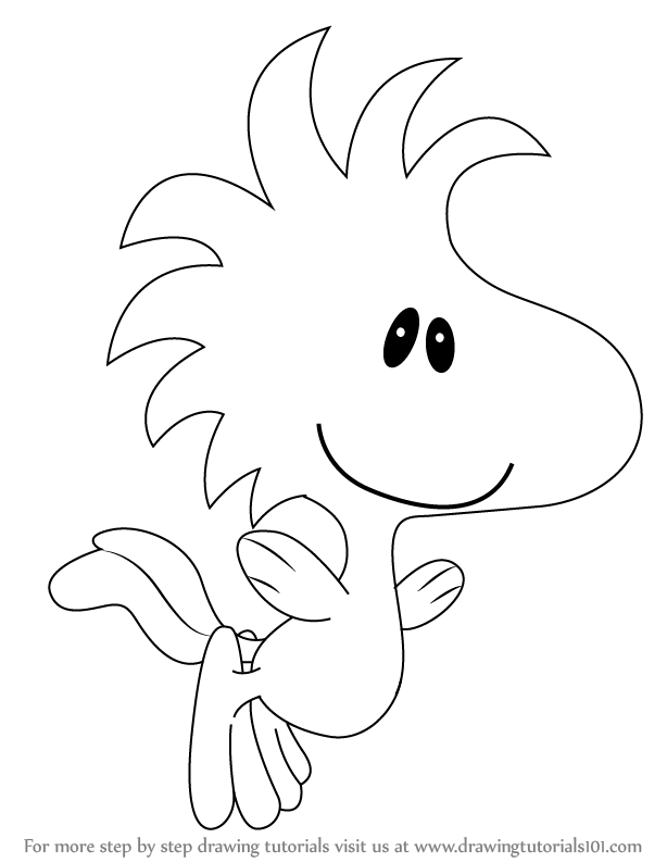 614x794 Learn How To Draw Woodstock From The Peanuts Movie (The Peanuts