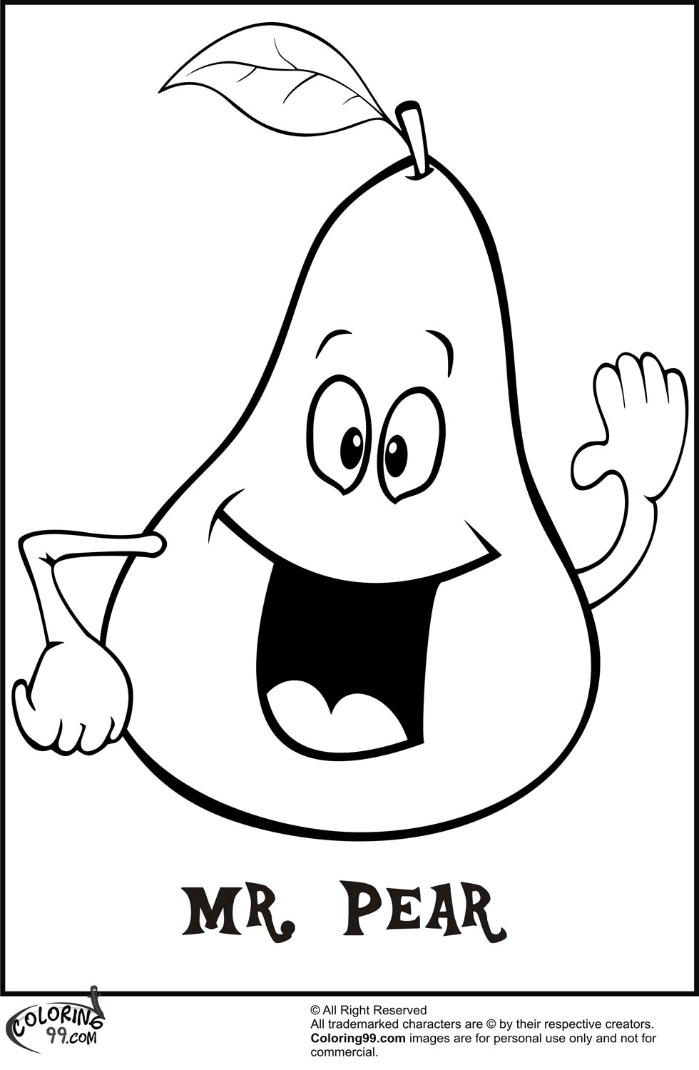 Pears Coloring Pages Team Colors 980x1500 Pears Coloring Pages Team Colors