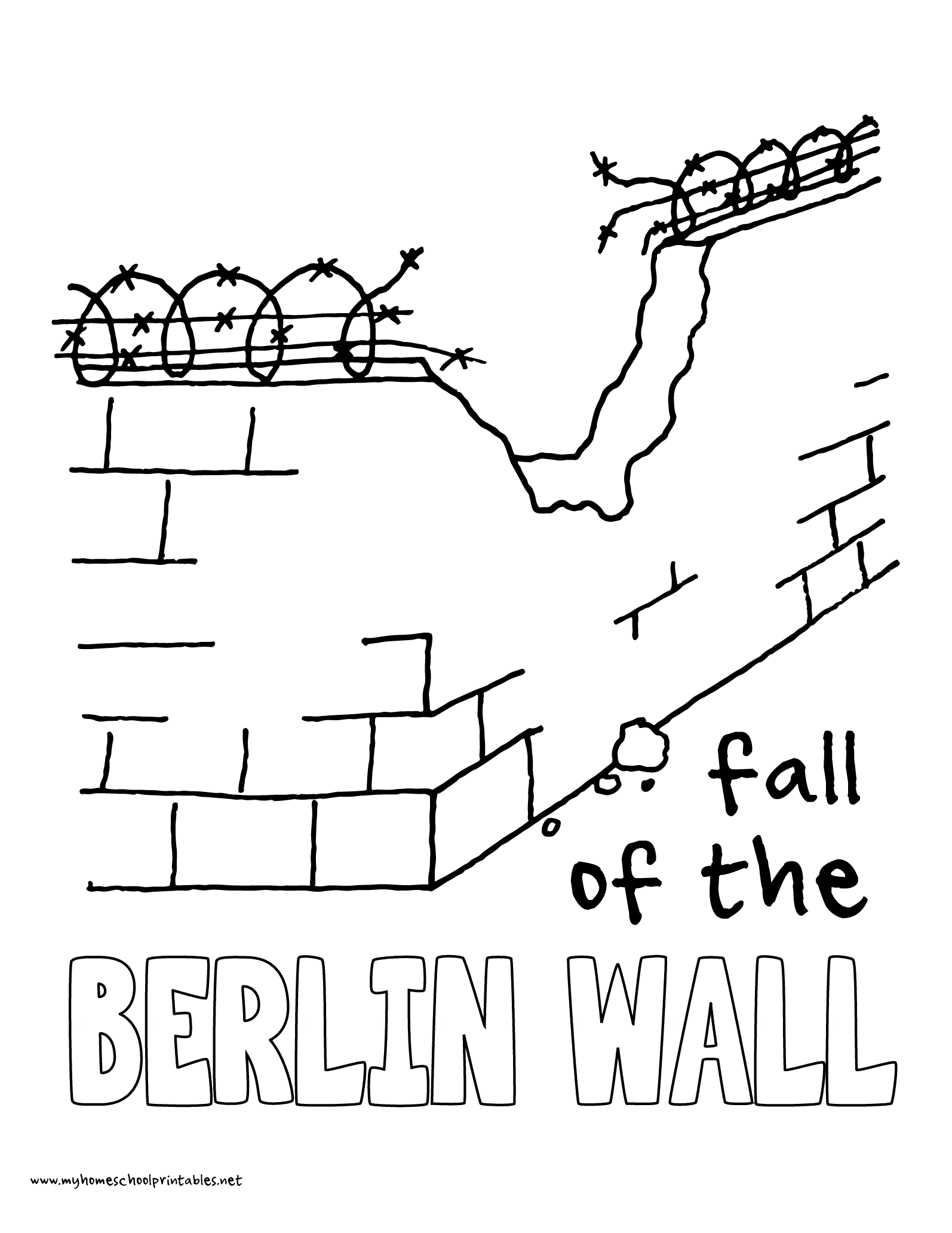 1594x2063 History Coloring Pages Volume 4 Berlin Wall
