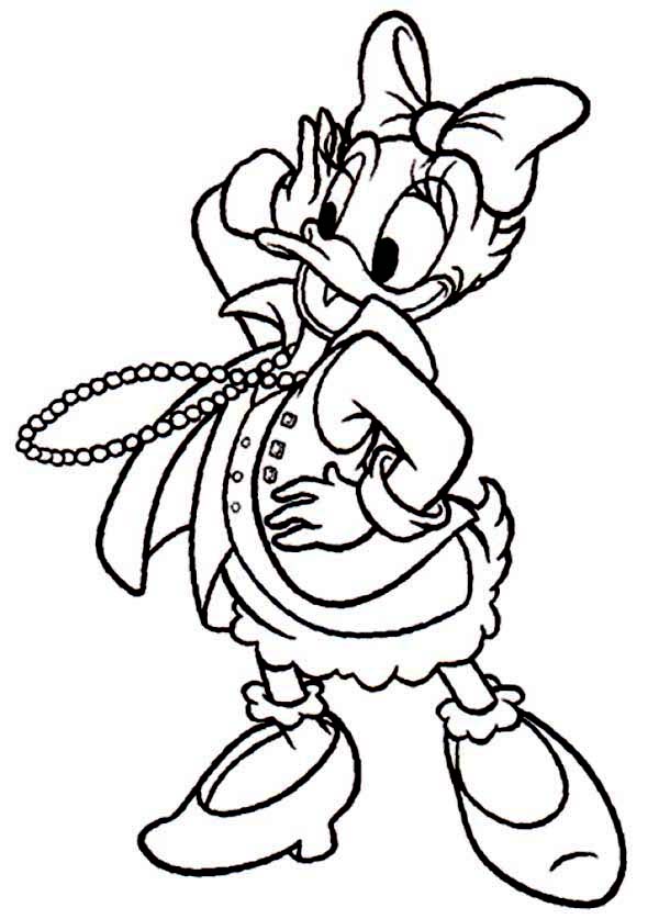 600x837 Daisy Duck Wearing Pearl Necklace On Date With Donald Duck
