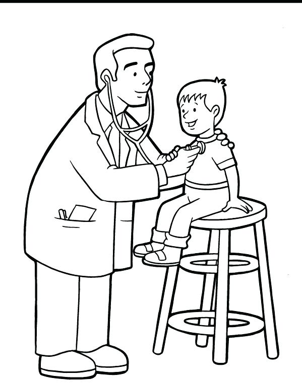 599x761 Doctor Coloring Page Doctor Coloring Pages Sheets Doctor Coloring