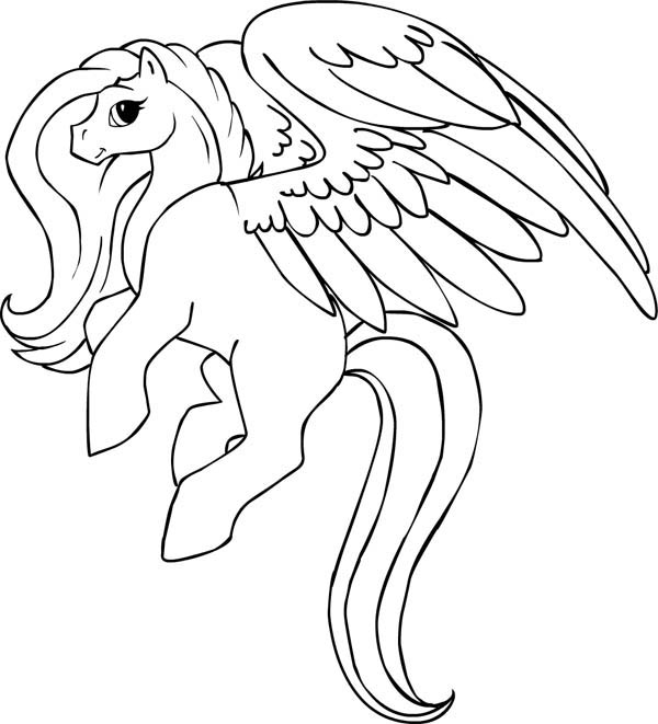 Beautiful Pegasus Coloring Page 600x661 Beautiful Pegasus Coloring Page