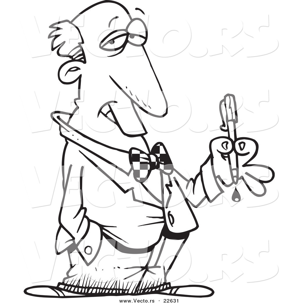 1024x1044 Vector Of A Cartoon Critic Holding A Bleeding Pen