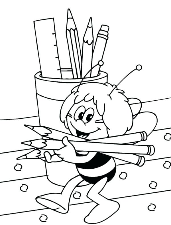 600x787 Pencil Coloring Sheet The Bee Take Three Pencil Coloring Pages
