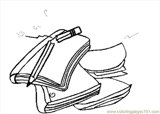 Notebooks Amp Pencil Coloring Page 650x466 Notebooks Amp Pencil Coloring Page