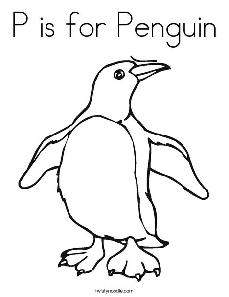 P Is For Penguin Coloring Page 468x605 P Is For Penguin Coloring Page