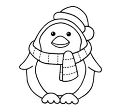 Penguin With Scarft Coloring Pages 236x230 Penguin With Scarft Coloring Pages