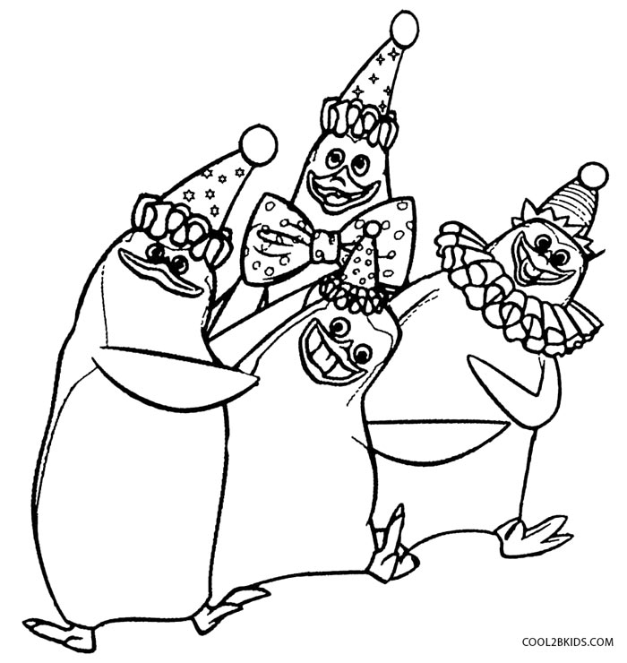 700x740 Madagascar Penguins With Dancing Activity Coloring Pages