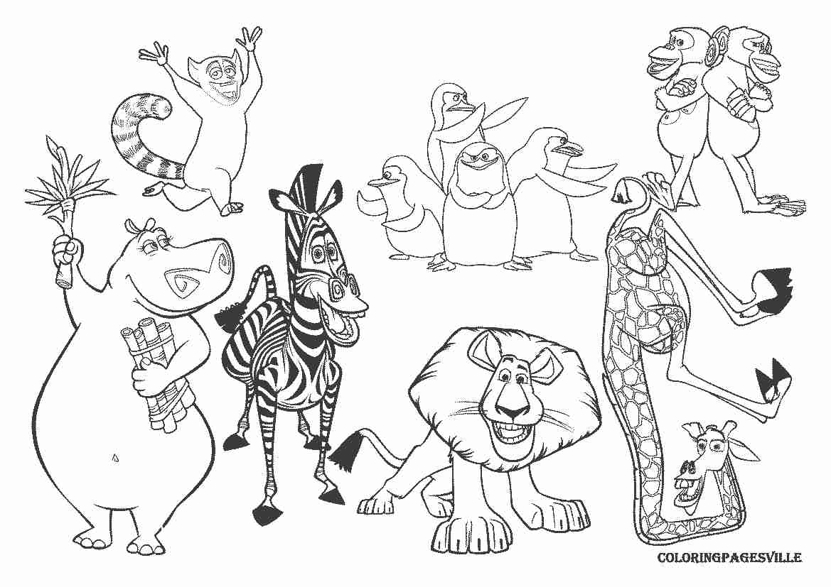 1169x827 The Penguins Of Madagascar Coloring Pages Funycoloring Mesmerizing