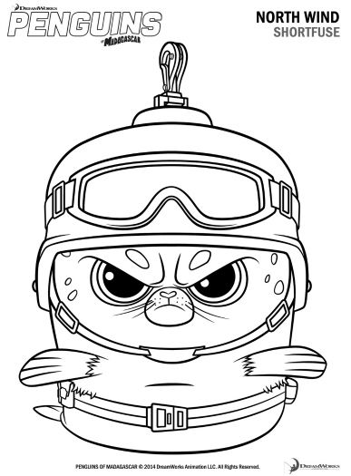 387x525 Free Printable Penguins Of Madagascar Shortfuse Coloring Page