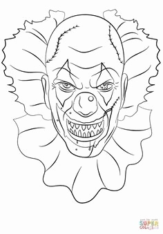 236x339 Pennywise The Clown Coloring Pages Photos Scary Halloween Clowns