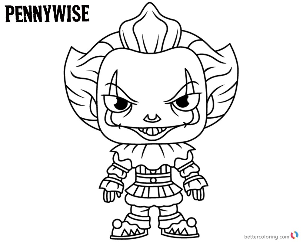 Pennywise Coloring Pages Draw Cartoon Style Pennywise The Clown 1000x800 Pennywise Coloring Pages Draw Cartoon Style Pennywise The Clown
