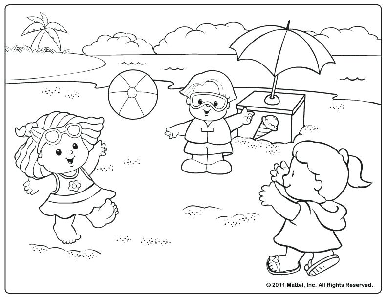 Little People Coloring Pages Beach Scene Coloring Pages Kids 792x612 Little People Coloring Pages Beach Scene Coloring Pages Kids