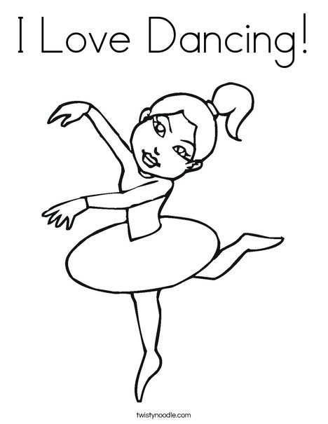 468x605 I Love Dancing Coloring Page