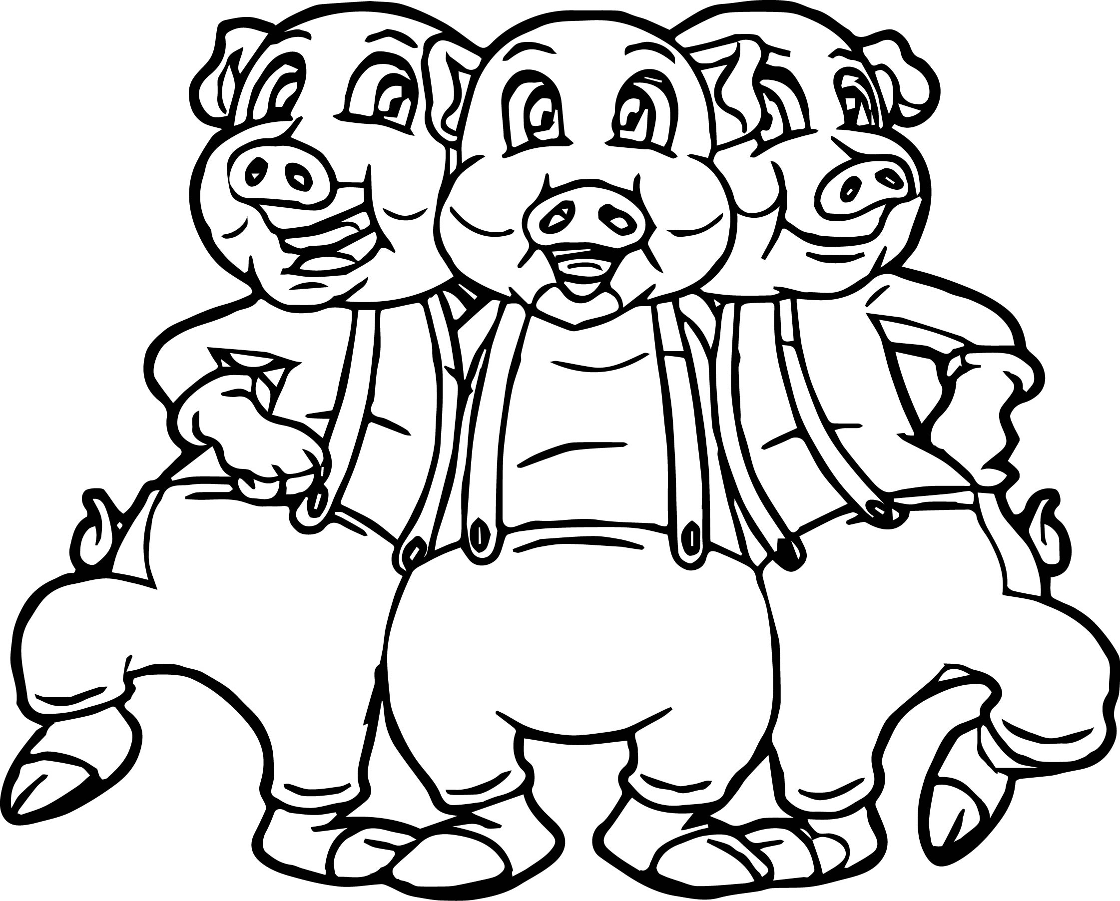 2242x1804 Three Little Pigs Dancing Coloring Page Coloringsuitecom, Dancing
