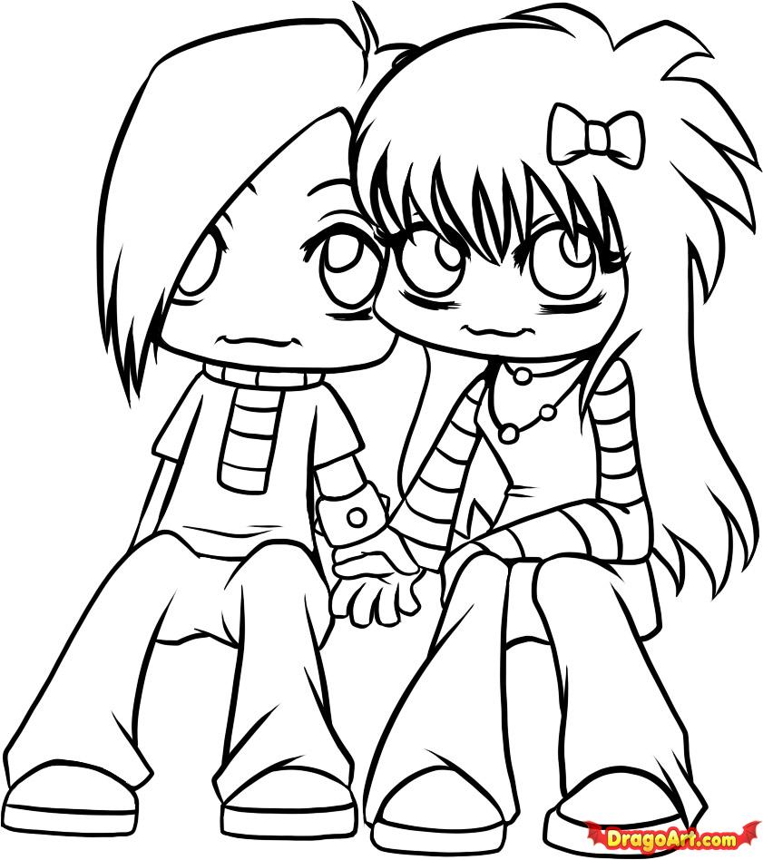 Emo Love Colouring Pages, Anime Love Coloring Pages 841x948 Emo Love Colouring Pages, Anime Love Coloring Pages