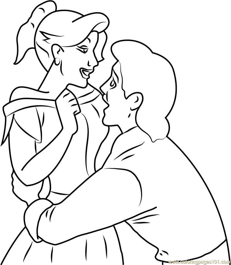 Gaston And Anastasia In Love Coloring Page 800x915 Gaston And Anastasia In Love Coloring Page