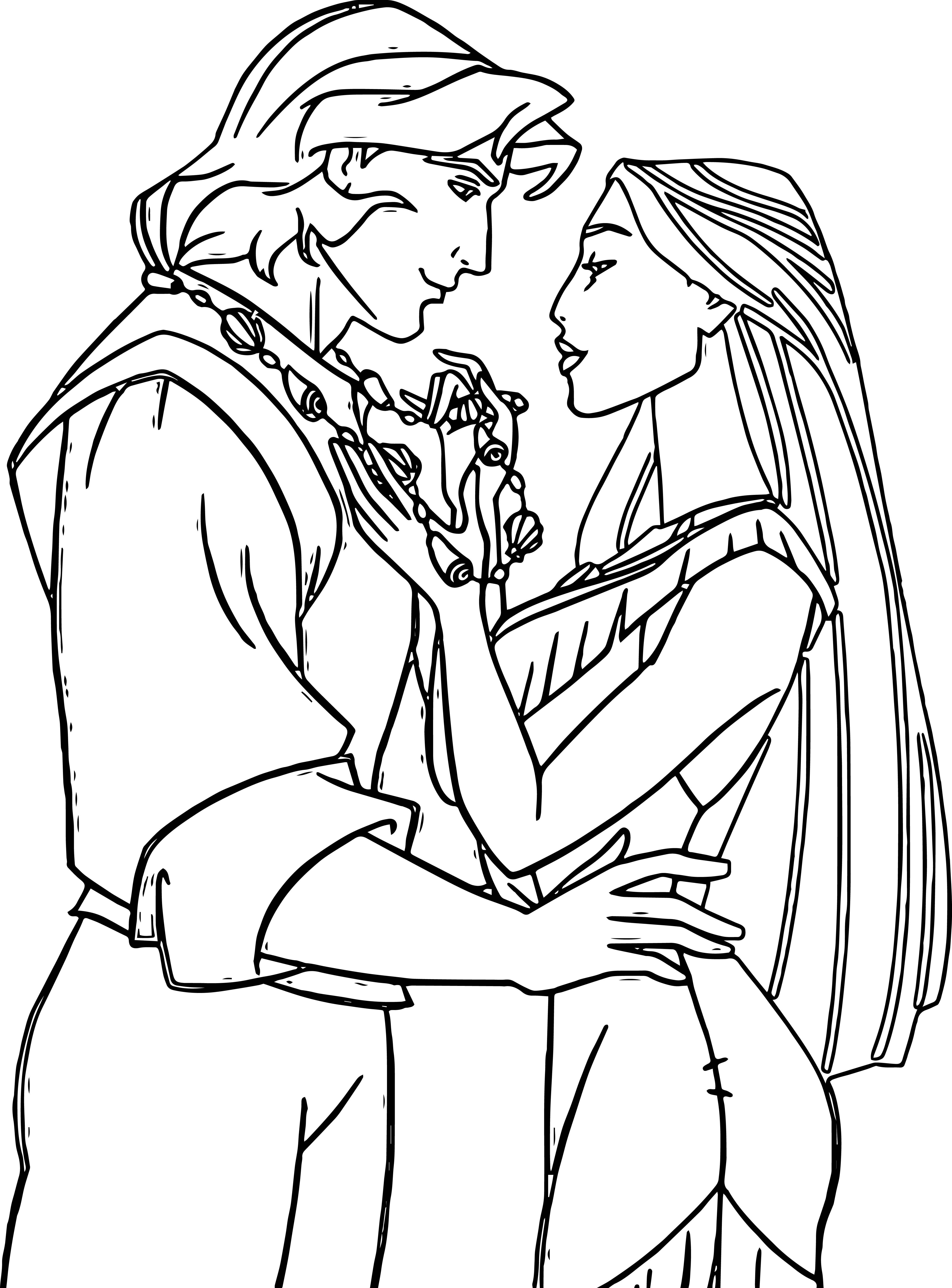 True Love Of Pocahontas And Captain Super Coloring Pages 4460x6033 True Love Of Pocahontas And Captain Super Coloring Pages