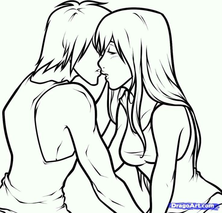 People Kissing Coloring Pages