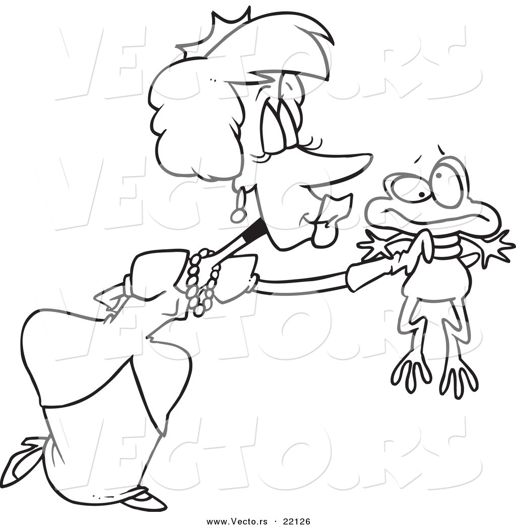 1024x1044 Vector Of A Cartoon Princess Kissing A Frog