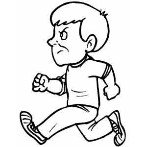 300x300 Angry Running Boy Coloring Sheet
