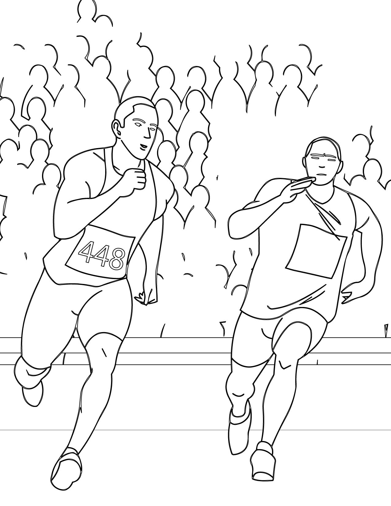 1275x1650 Runner's High Coloring Page