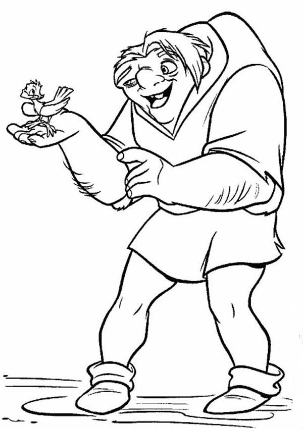 Quasimodo Talking To A Bird In The Hunchback Of Notre Dame 600x850 Quasimodo Talking To A Bird In The Hunchback Of Notre Dame