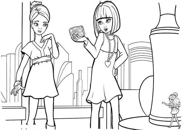 Vanessa Talking To Janessa In Barbie Thumbelina Coloring Pages 600x428 Vanessa Talking To Janessa In Barbie Thumbelina Coloring Pages