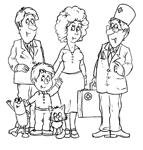 Doctor Talking With A Joint Family Coloring Pages Batch Coloring 600x627 Doctor Talking With A Joint Family Coloring Pages Batch Coloring
