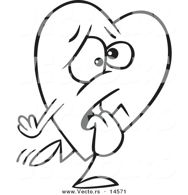 600x620 Coloring Pages Of People Vector A Cartoon Tired Heart Walking Page