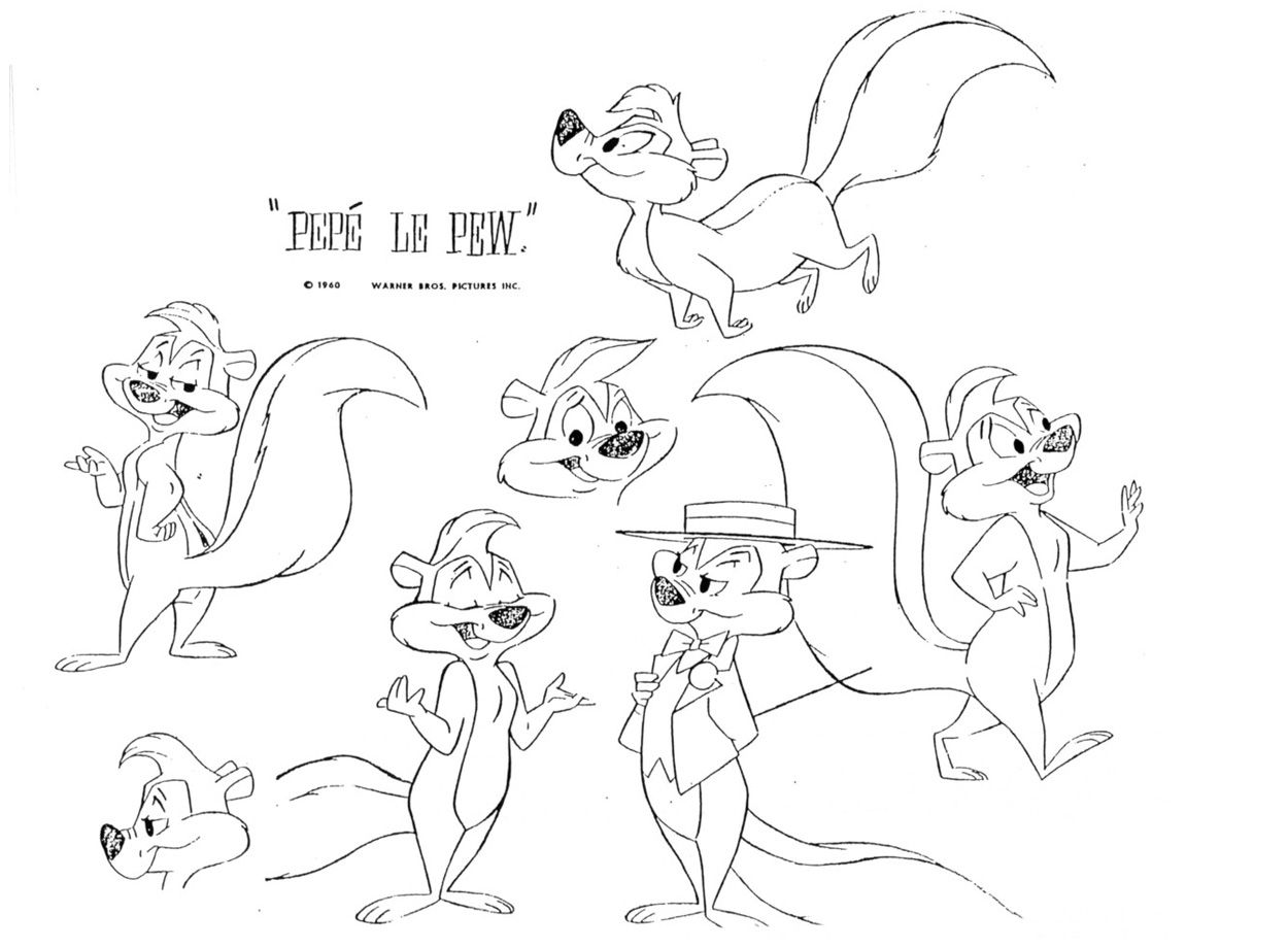 1250x920 Pepe Le Pew Model Sheets Animation Pepe Le Pew
