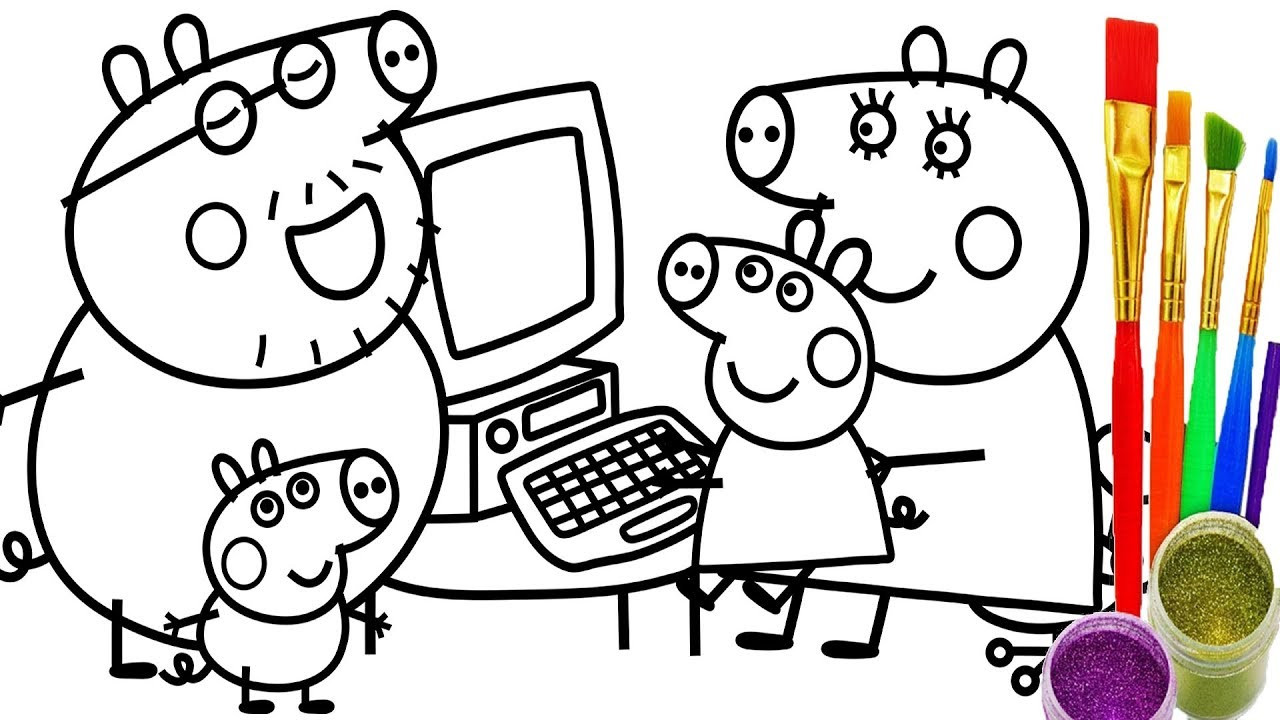 1280x720 Peppa Pig Coloring Pages Book Youtube Christmas Youtube