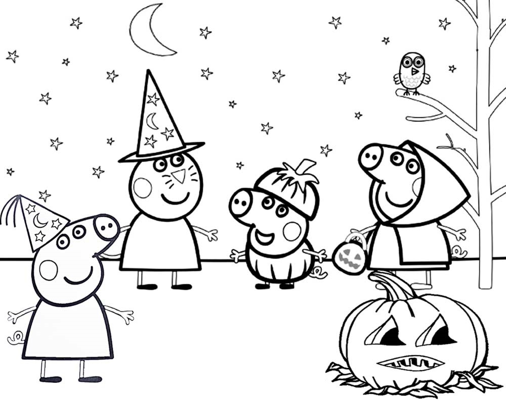 1000x800 Free Coloring Page For Kids Peppa Pig Pages