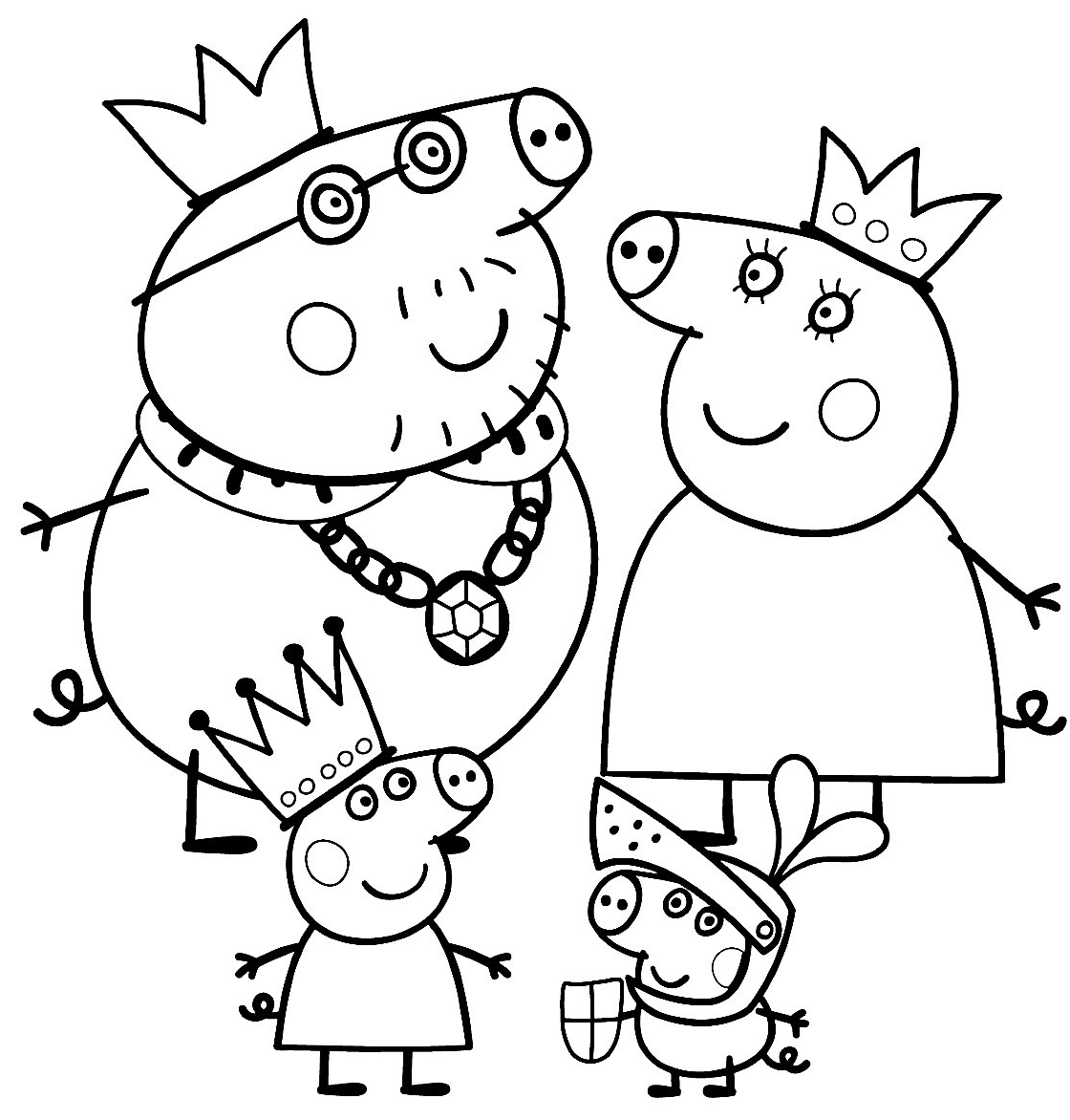 Peppa Pig Family Coloring Pages 1120x1172 Peppa Pig Family Coloring Pages