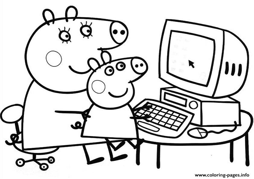 Peppa Pig Free Coloring Pages Printable 842x595 Peppa Pig Free Coloring Pages Printable