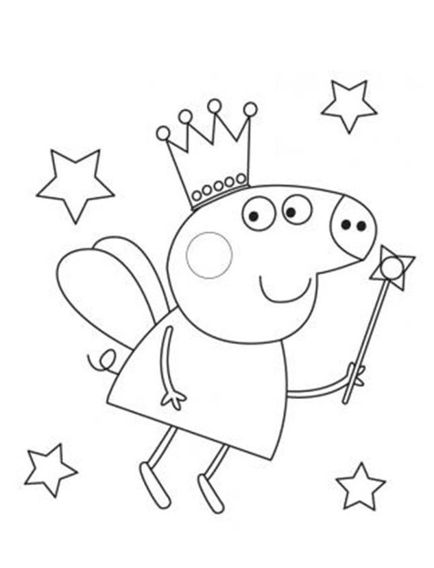 633x827 Fairy Peppa Pig Coloring In Pages Coloring Page Peppa Pig