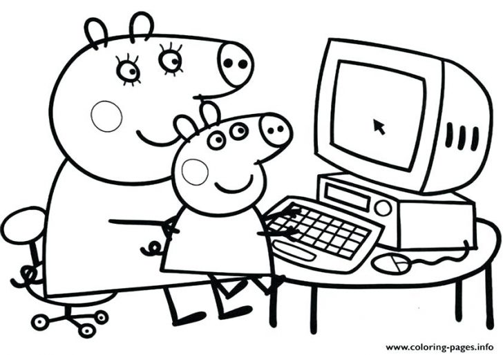 728x514 Peppa Pig Colouring Pages Online