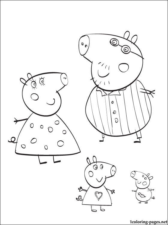 Peppa Pig Family Coloring Pages at GetColorings.com | Free printable ...