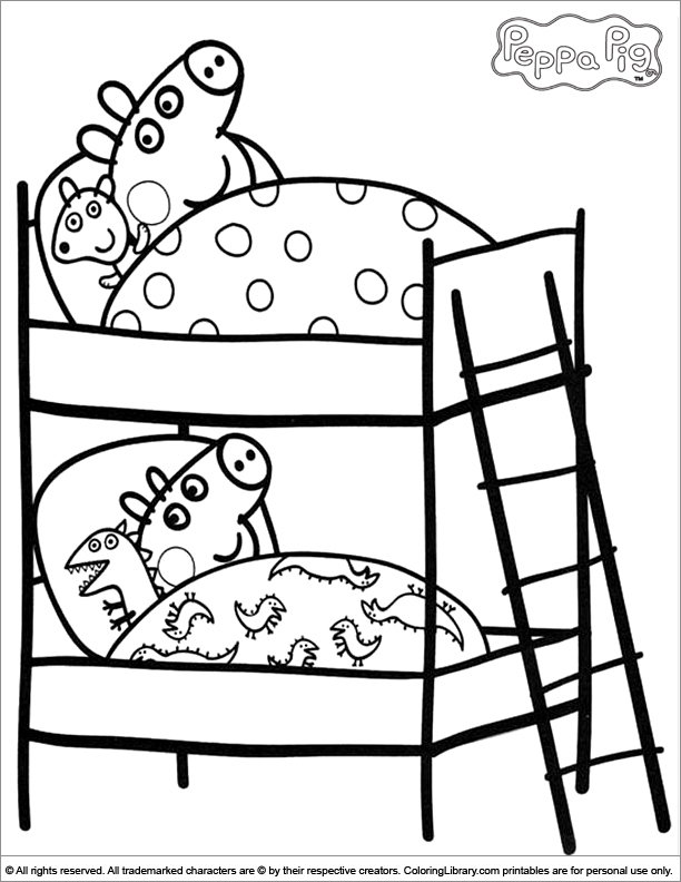 Peppa And George On Their Beds 612x792 Peppa And George On Their Beds