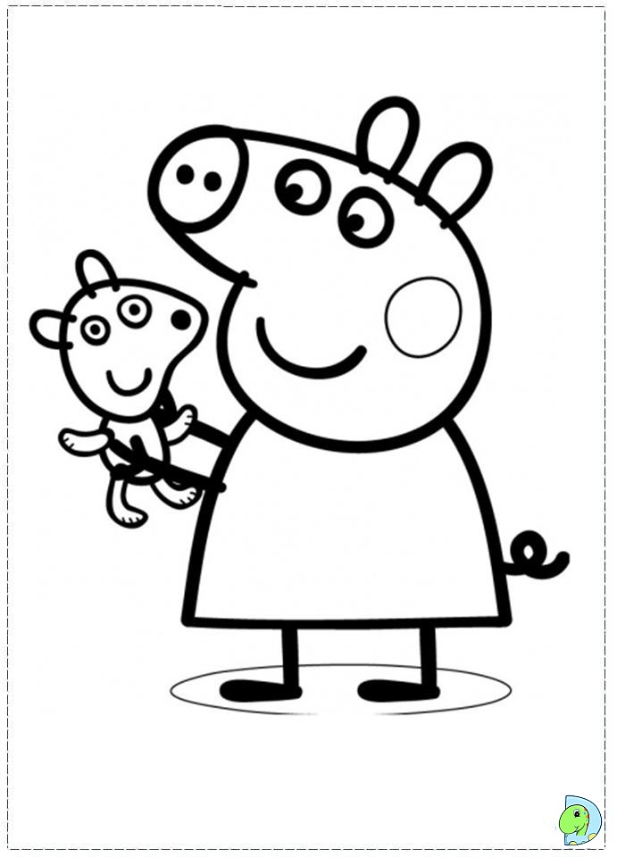 Peppa Pig With Toy Coloring Pages 691x960 Peppa Pig With Toy Coloring Pages